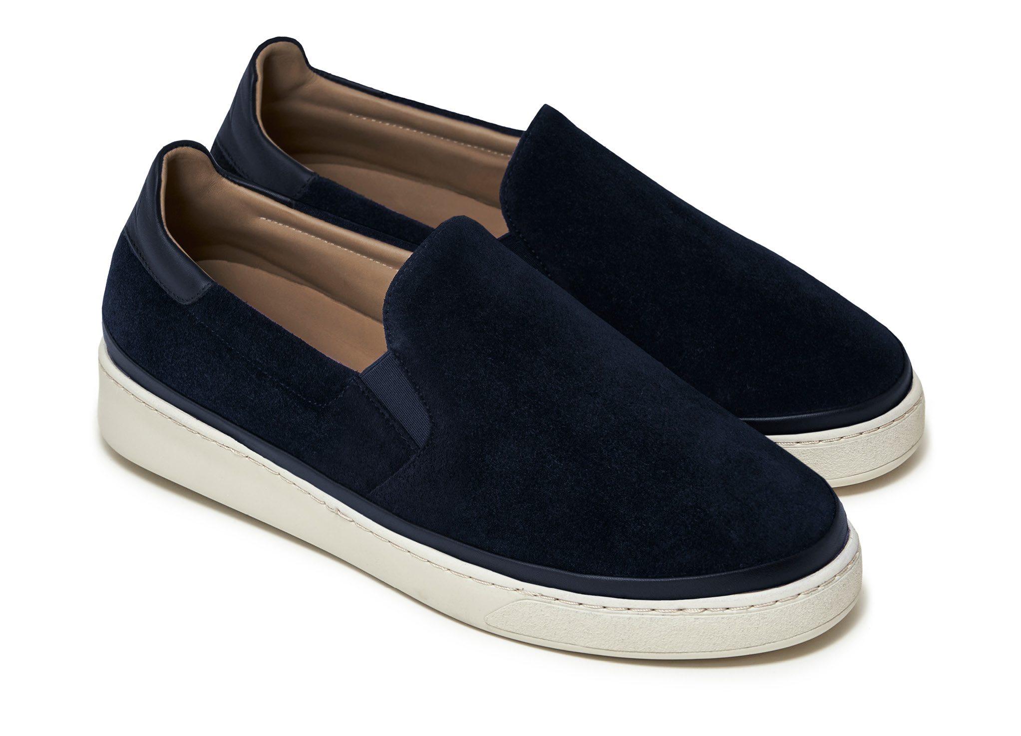 Navy Blue Slip On Sneakers For Men