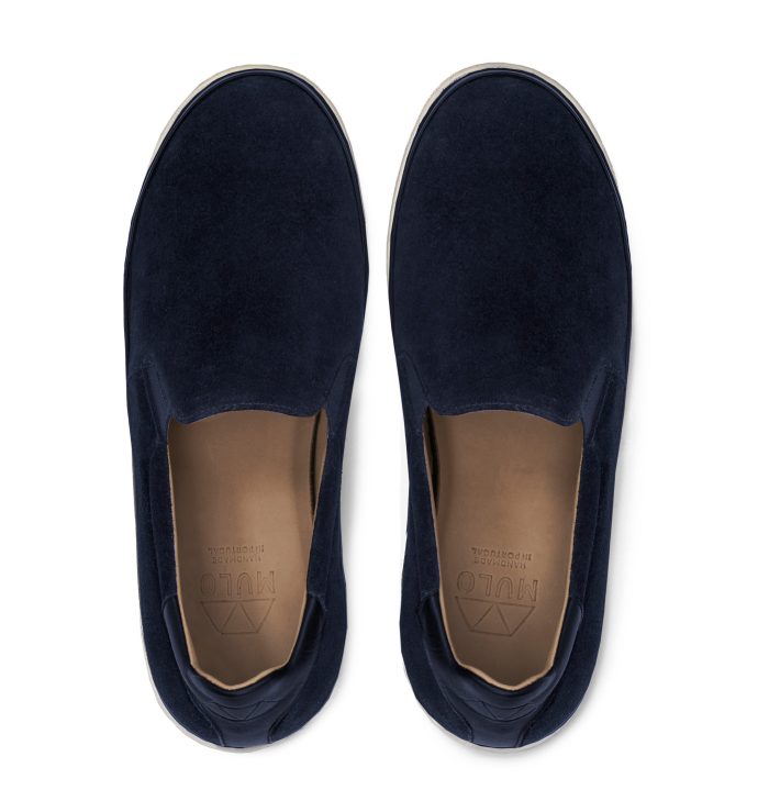 Mens Blue Slip-On Sneakers