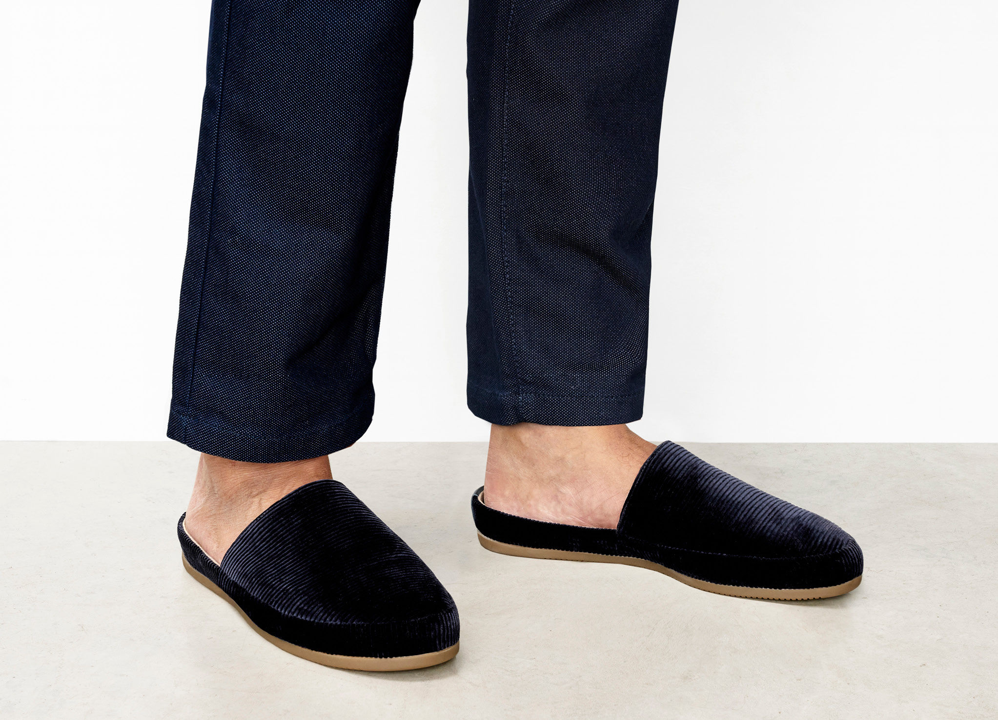 mens blue slippers