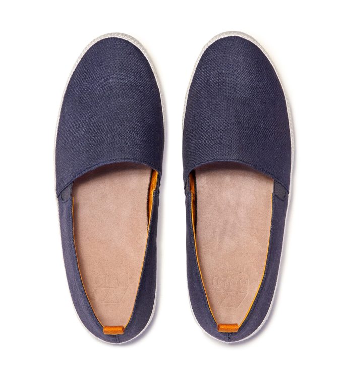 Navy Blue Linen Espadrilles