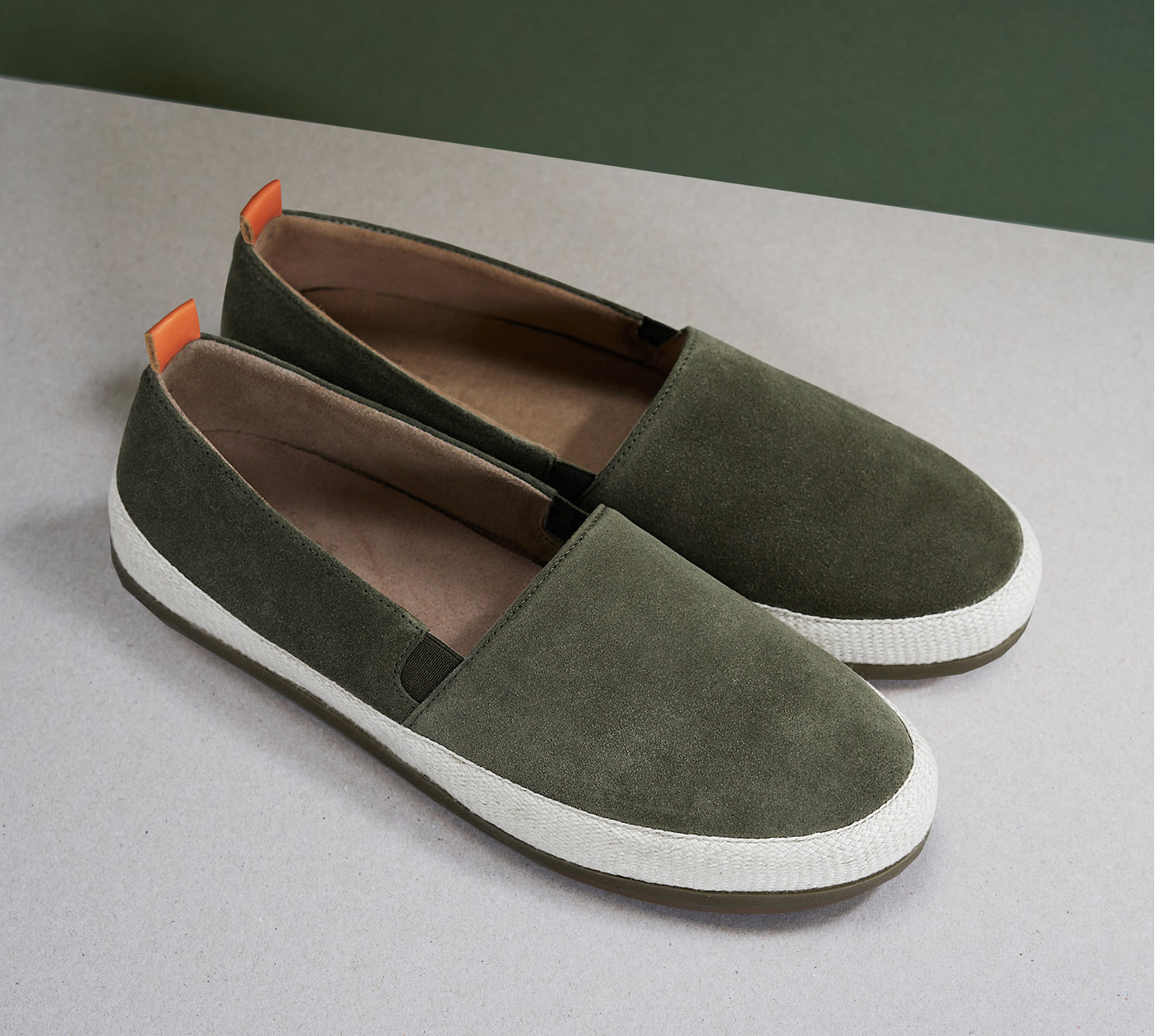 Suede Khaki Green Mens Espadrilles