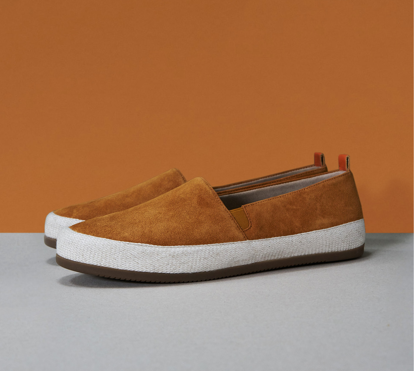 Suede Orange Mens Espadrilles