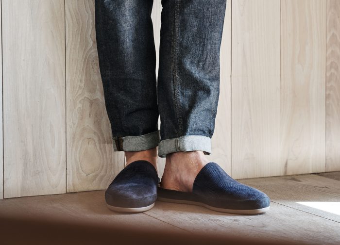 British Corduroy Mens Backles's Slippers in Navy Blue