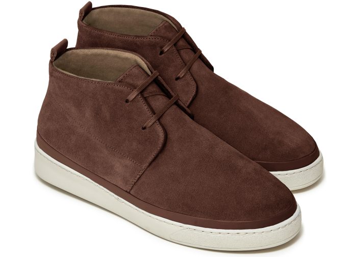 Chestnut Brown Suede Desert Boots for Men with Rubber Sole
