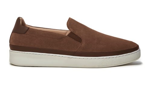 Chestnut Suede Slip-on Sneakers for Men