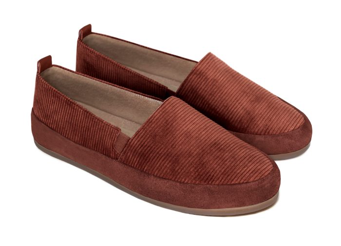 Cognac Slippers for Men in British Corduroy