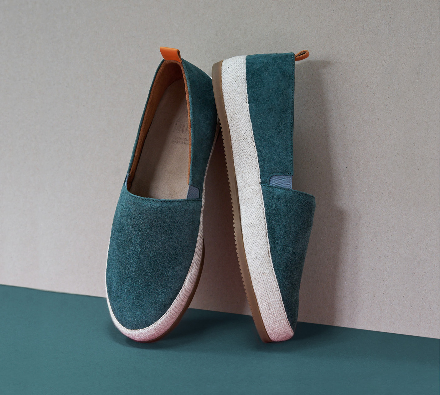 Mens Espadrilles - Suede Petrol Blue Espadrilles