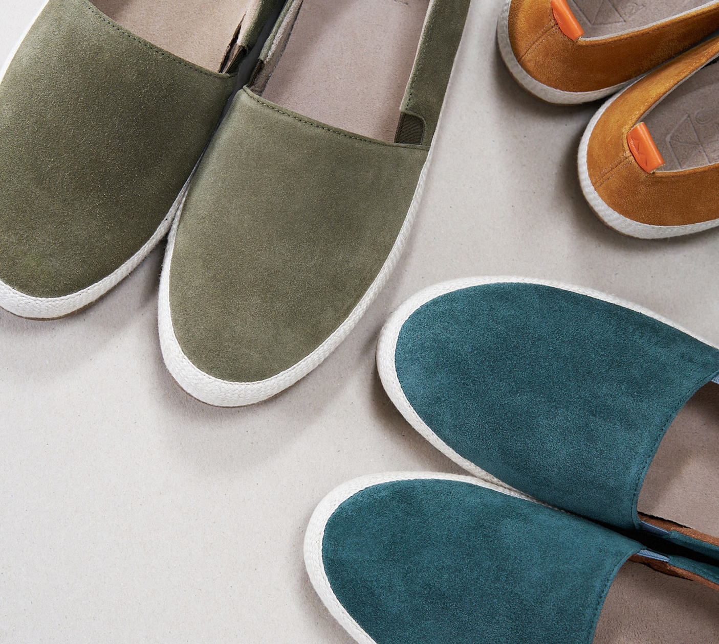 Mens Espadrilles in Bright Suede Colours