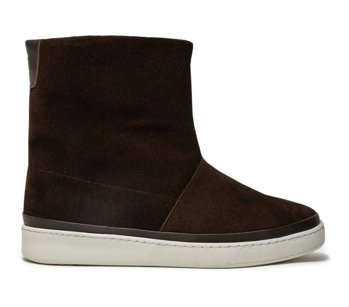 Dark Brown Waxed Suede Winter Boots for Men