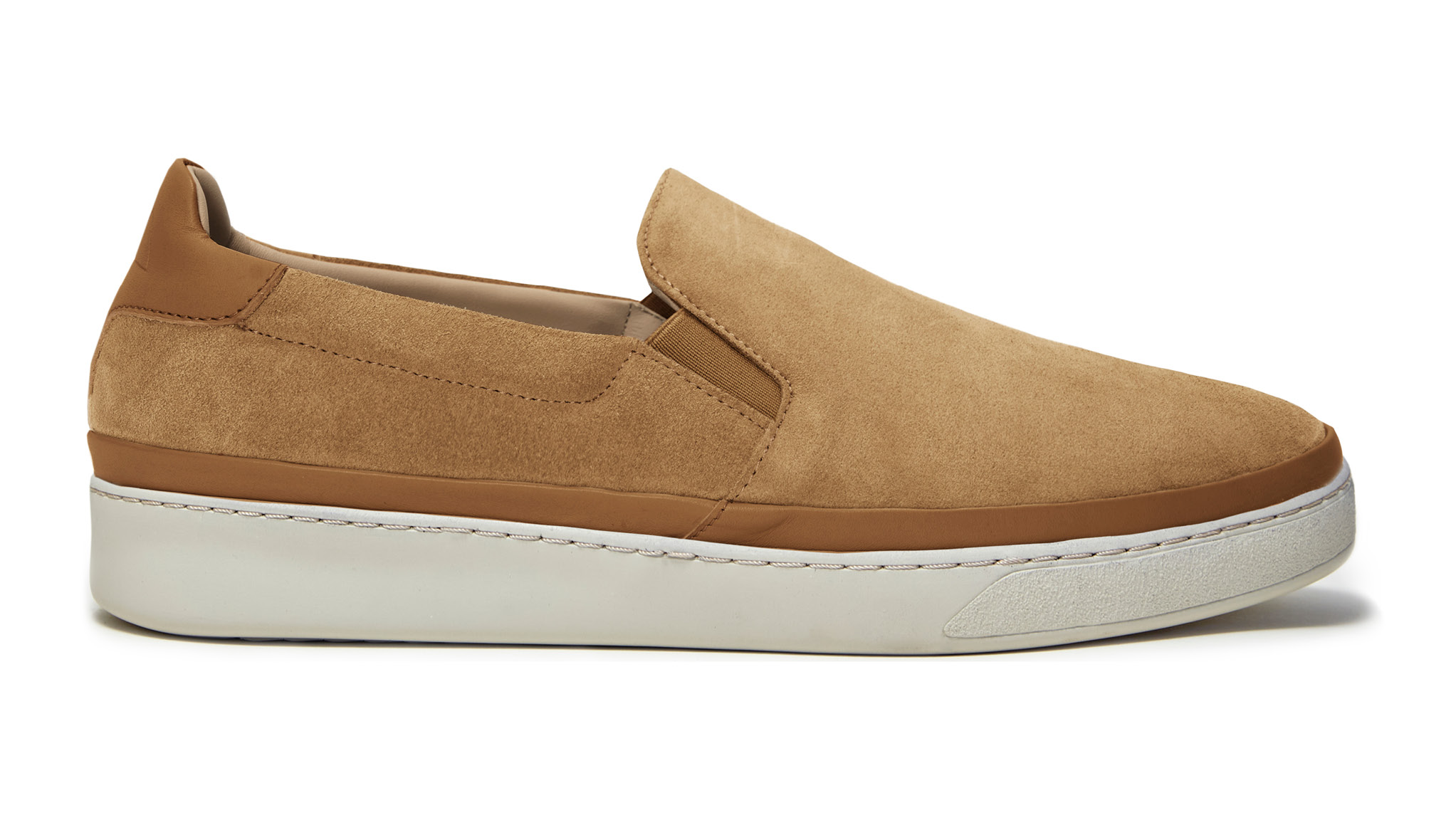 Slip-On Men's Sneakers in Dark Tan Italian Suede