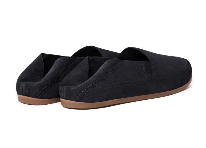 Foldable Travel Loafers in Suede Dark Blue for Men