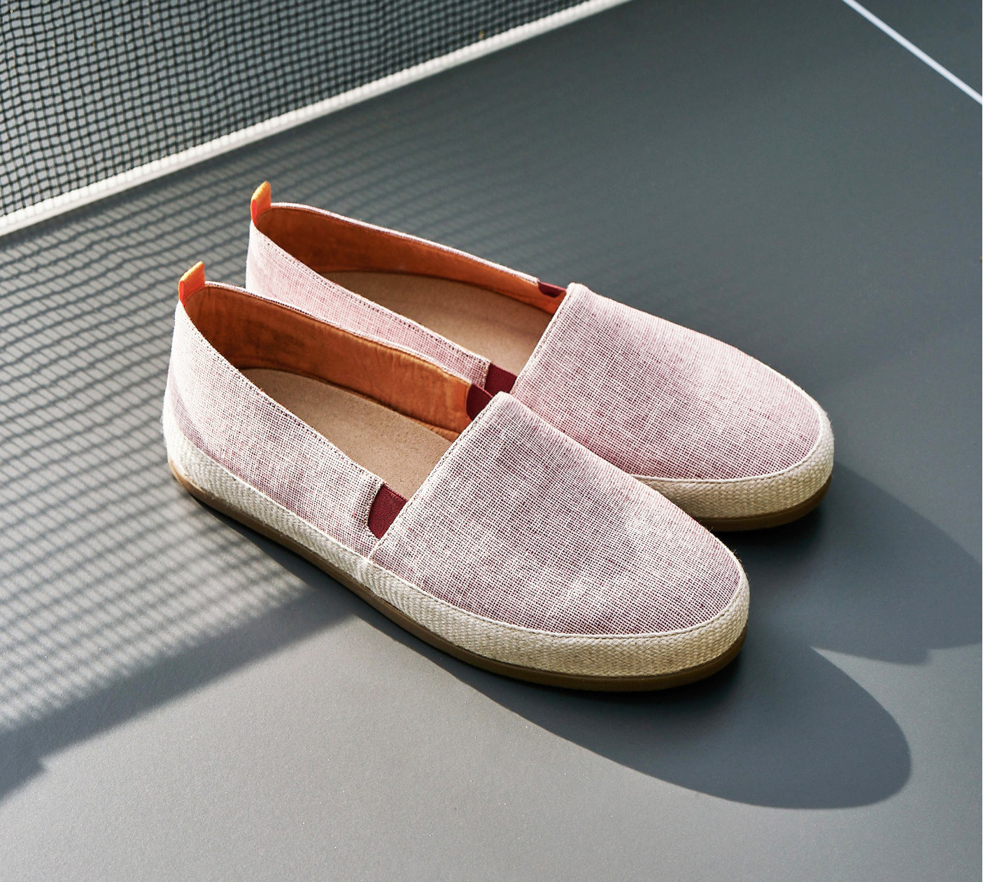 Summer Sport Style - Red Linen Mens Espadrilles