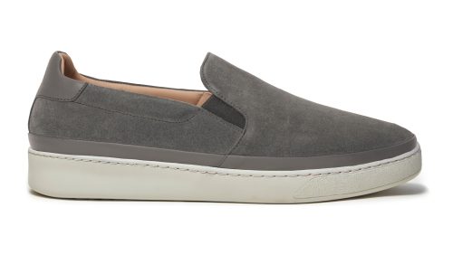 Grey Suede Slip-on Men's Sneakers