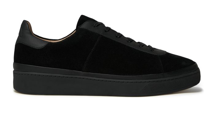 Lace-Up Black Mens Sneakers in Suede