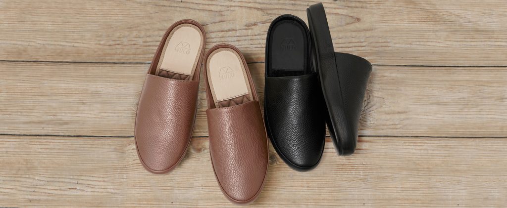 Backless Mens Slippers in Italian Leather