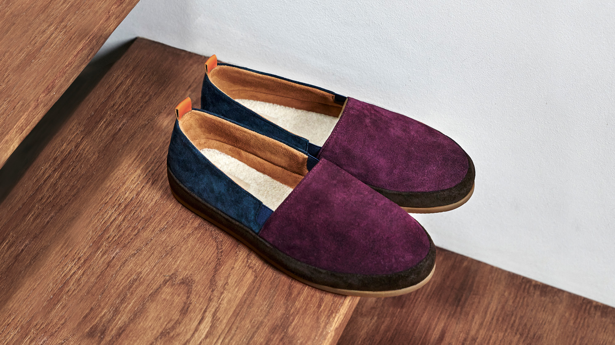 Limited Edition Slippers - Color-blocked Suede Slippers for Men