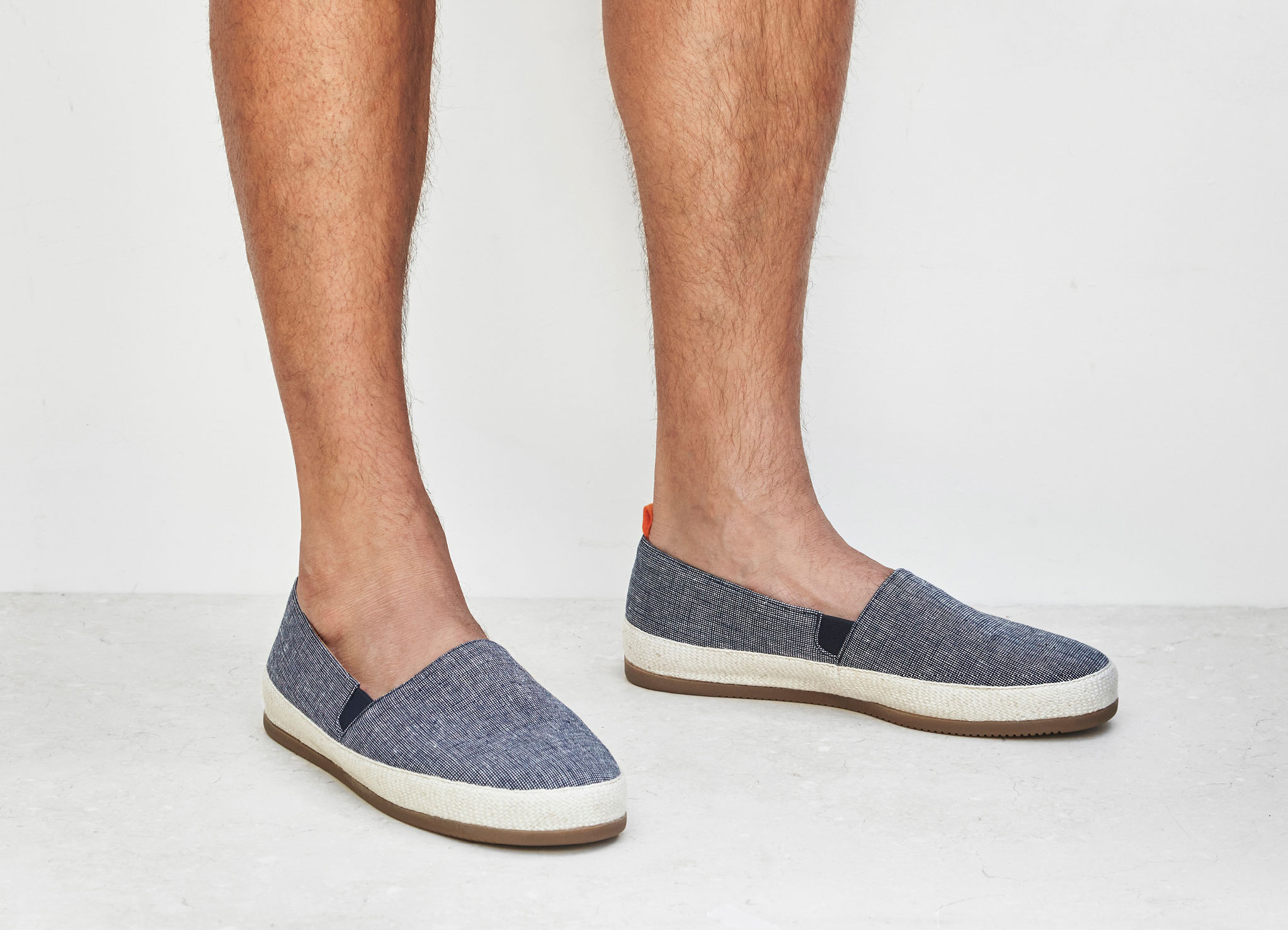 Blue for Men Doucals Leather Espadrilles in Slate Blue Mens Shoes Slip-on shoes Espadrille shoes and sandals 