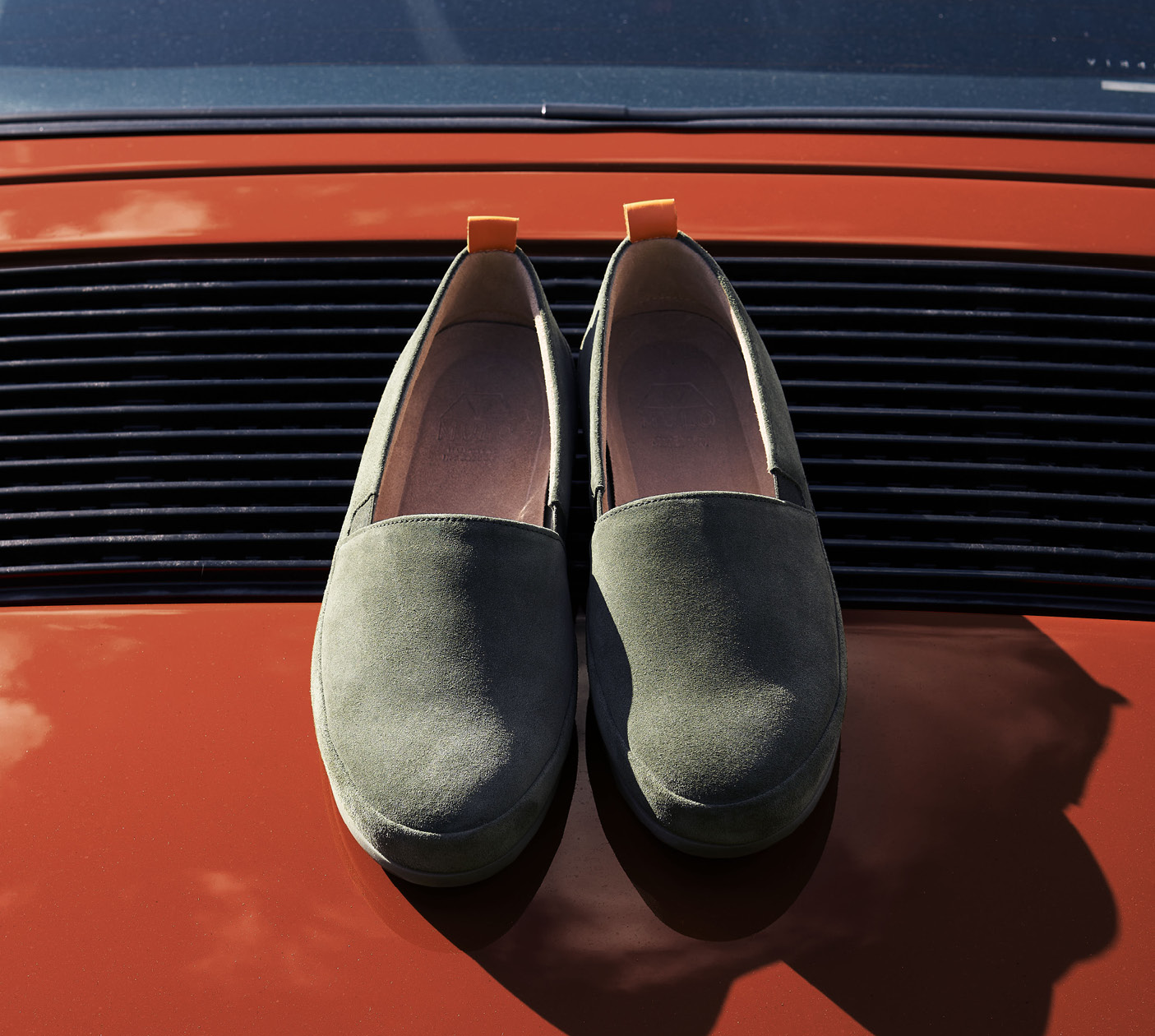 Suede Khaki Loafers for Men