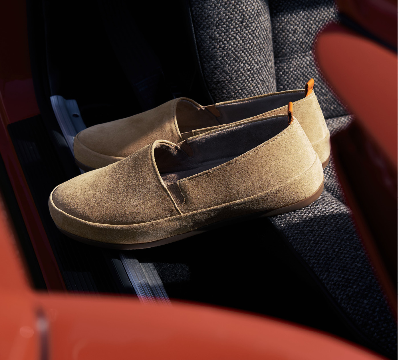 Suede Tan Loafers for Men