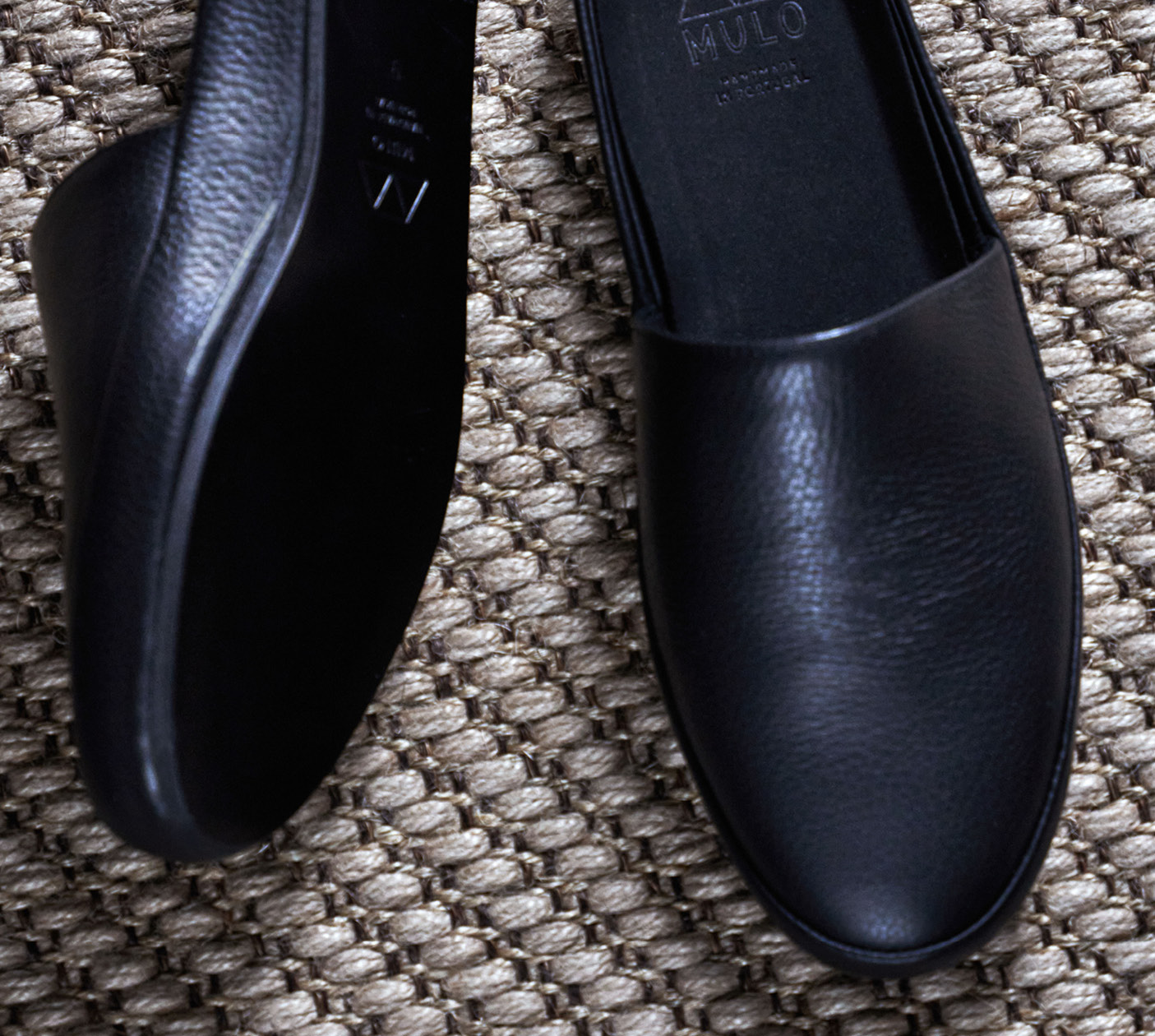 Luxury Slippers for Men - Black Leather Slippers.