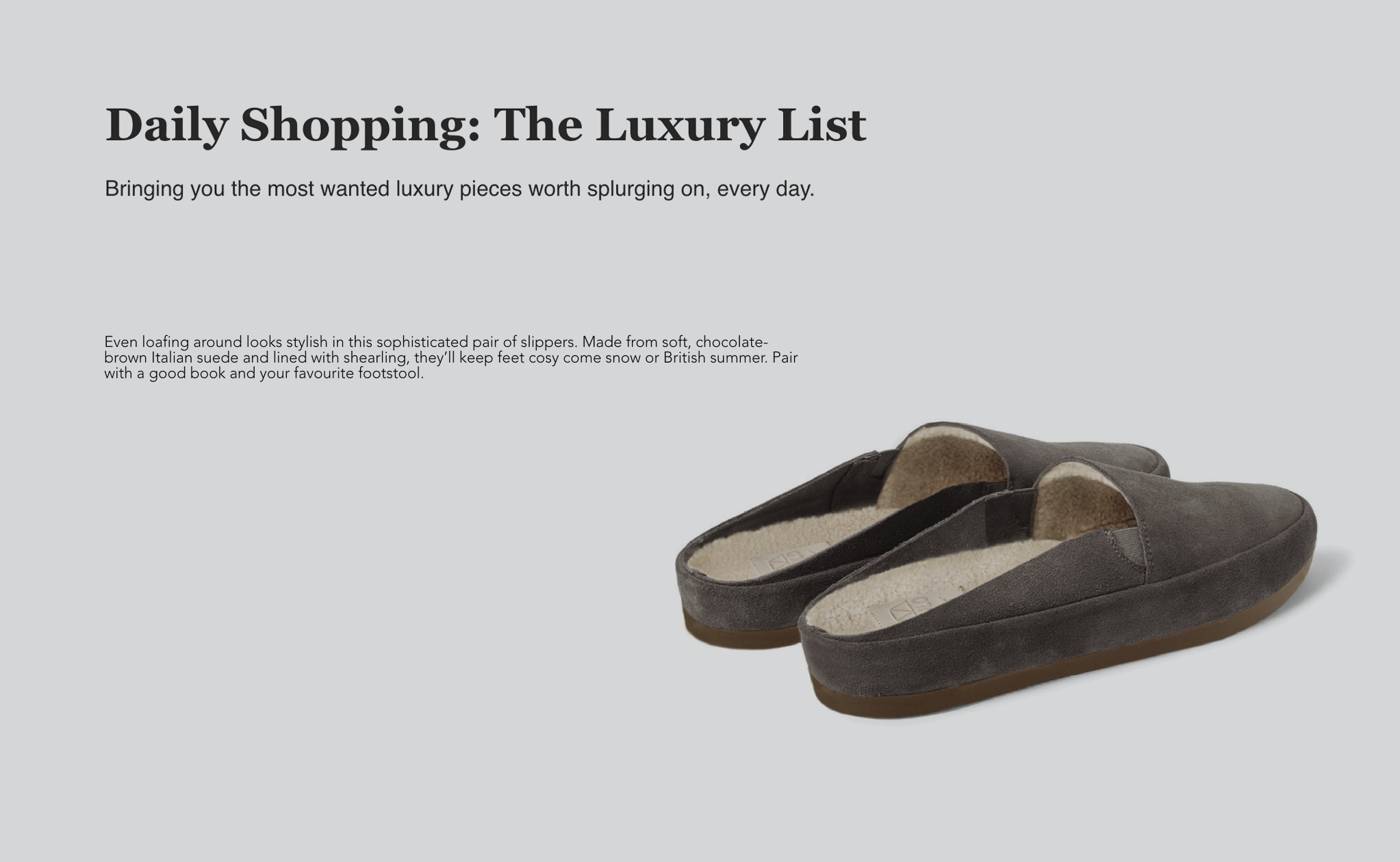 Mens Slippers featured in Country & Town House
