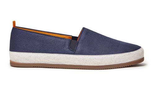 Navy Blue Linen Espadrilles