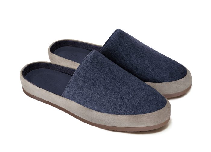 MULO x Hamilton and Hare - Navy Flannel Slippers for Men
