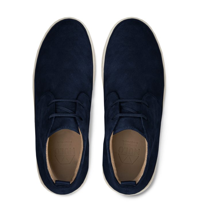 Navy Blue Desert Boots for Men in Suede