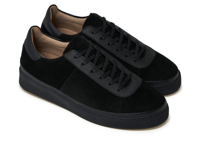 Black Leather Mens Sneakers