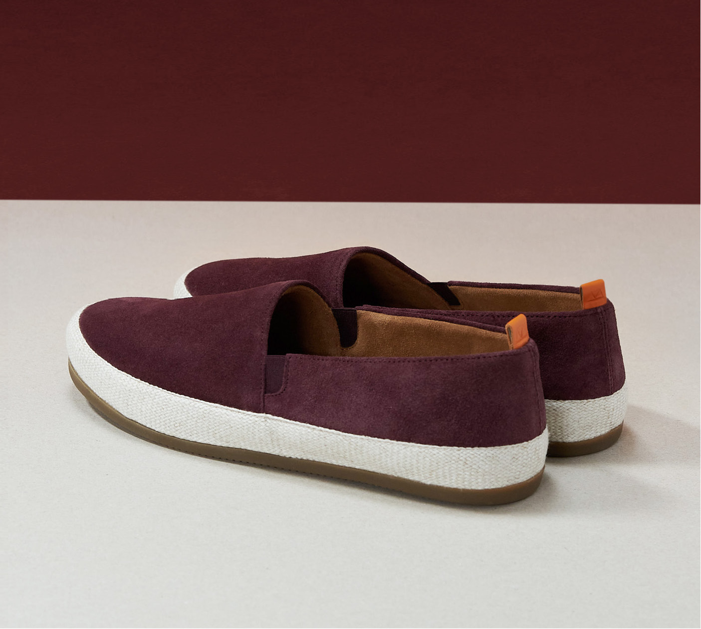 Suede Burgundy Mens Espadrilles