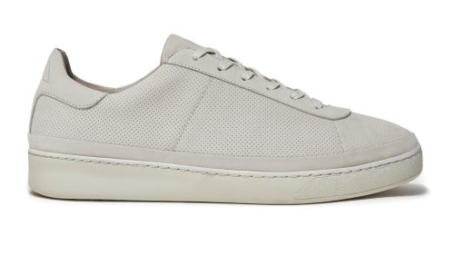 Lace-Up Mens Sneakers in Perforated Off-white Perforated Nubuck