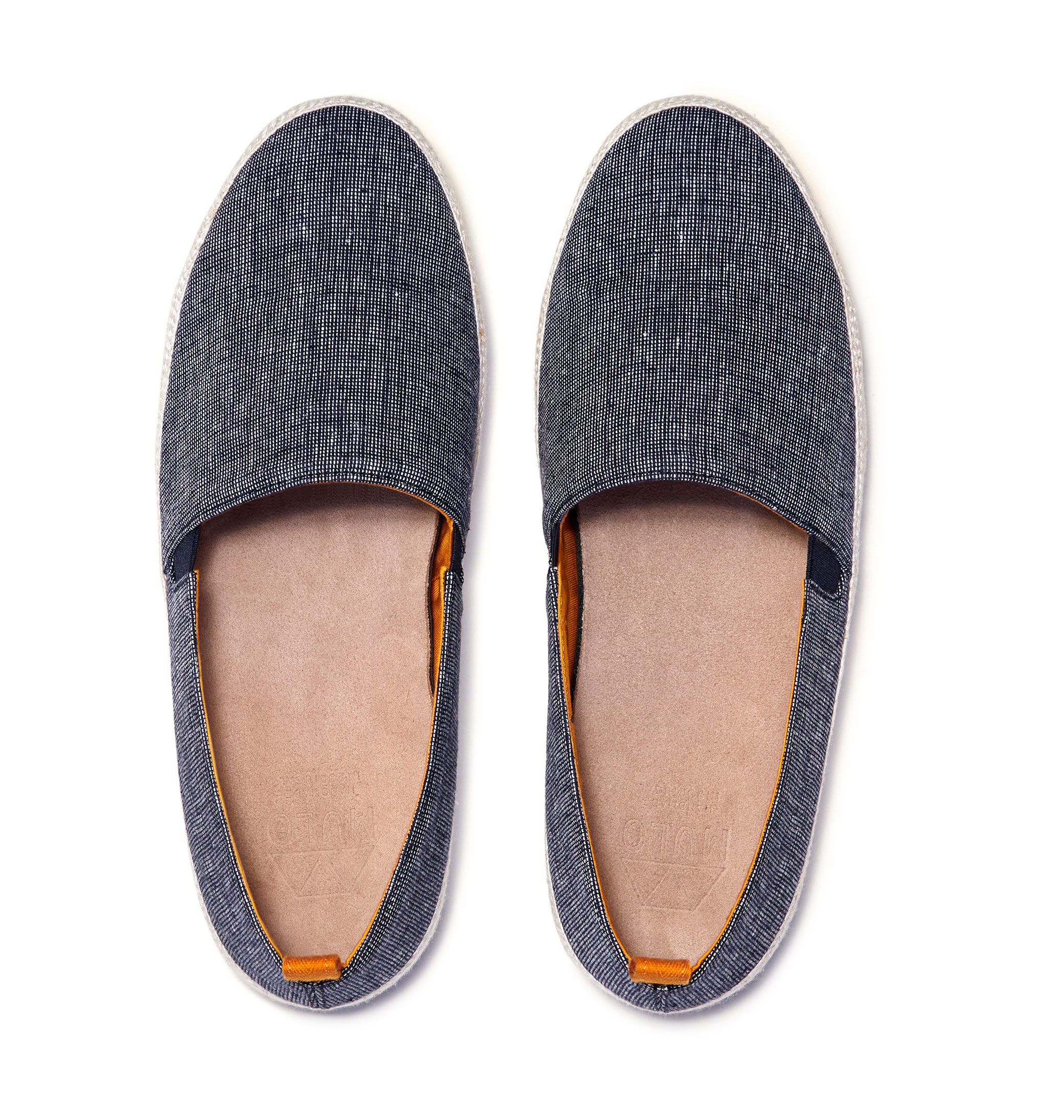 kommando Universitet Transportere Men's Blue Espadrilles in Navy Linen Weave