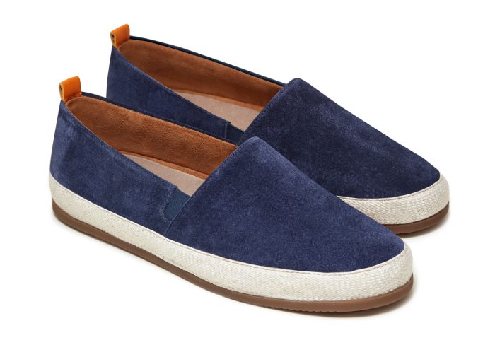 Mens Designer Espadrilles in Navy Suede