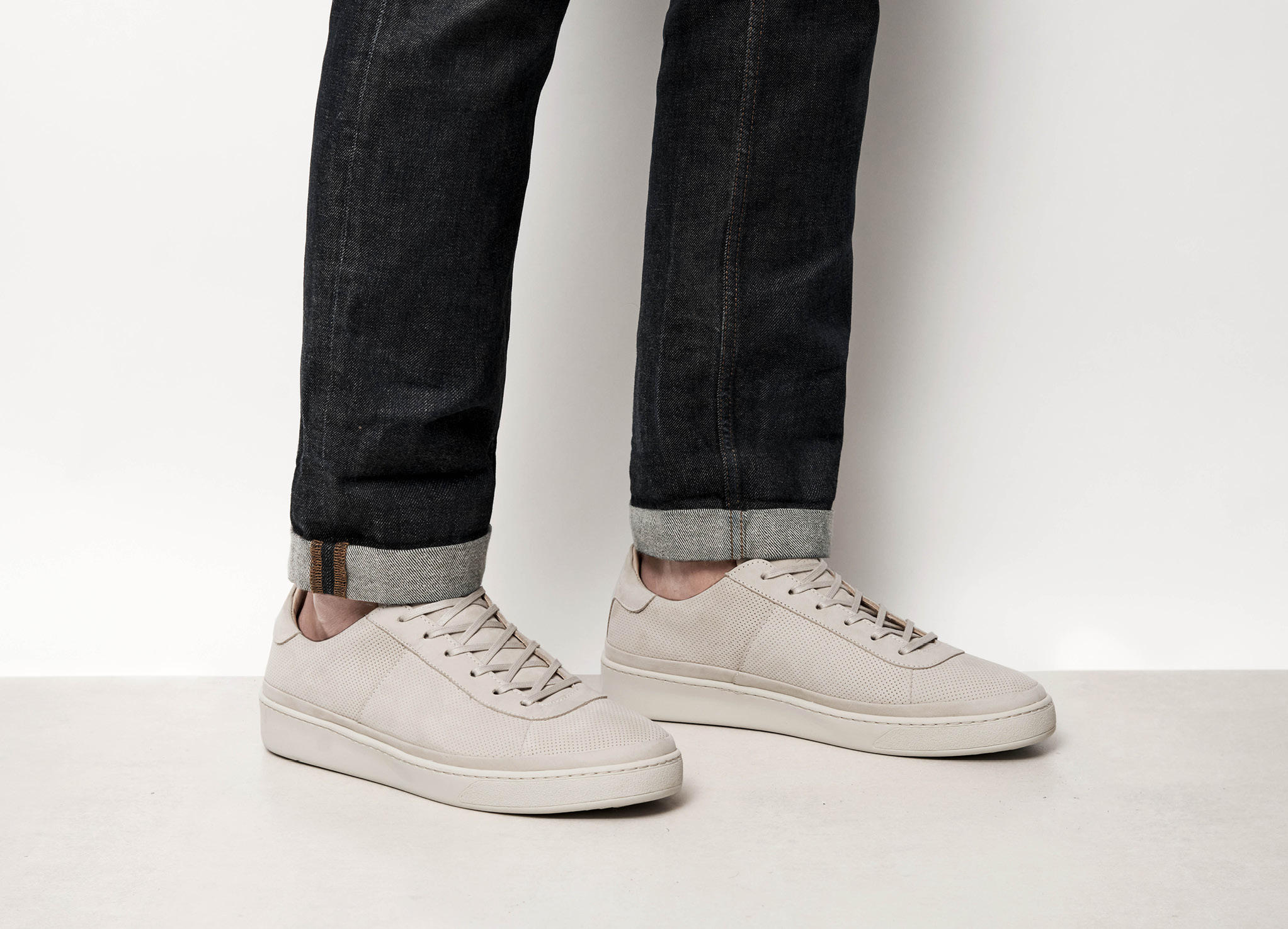 Off-white Perforated Nubuck Sneakers for Men