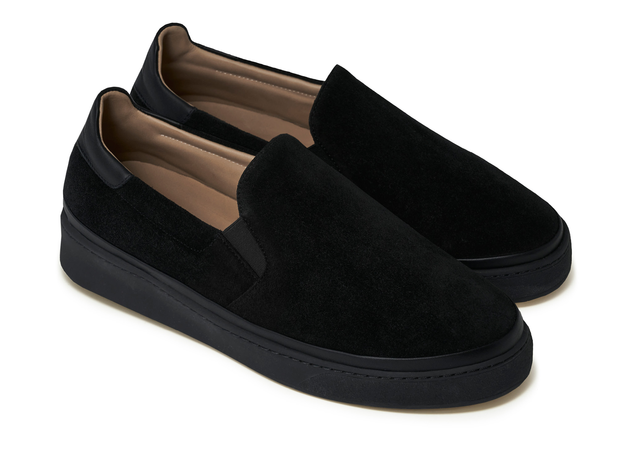 Black Mens Slip-On in Suede