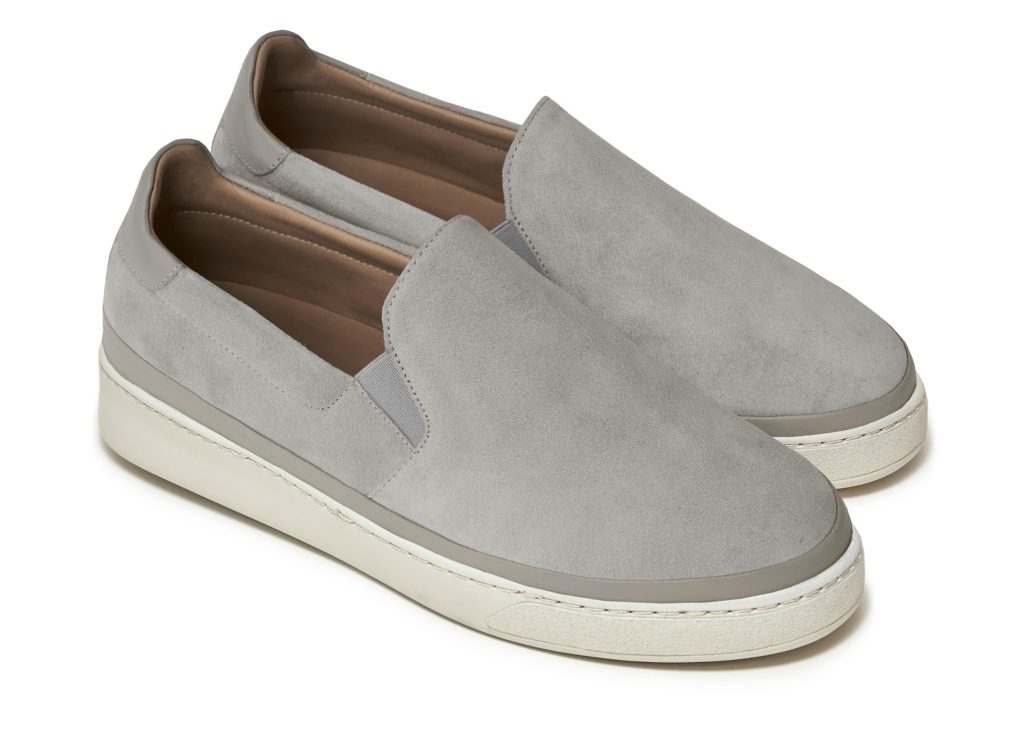 Grey Mens Slip-On Sneakers | MULO Shoes | Handmade Italian Suede