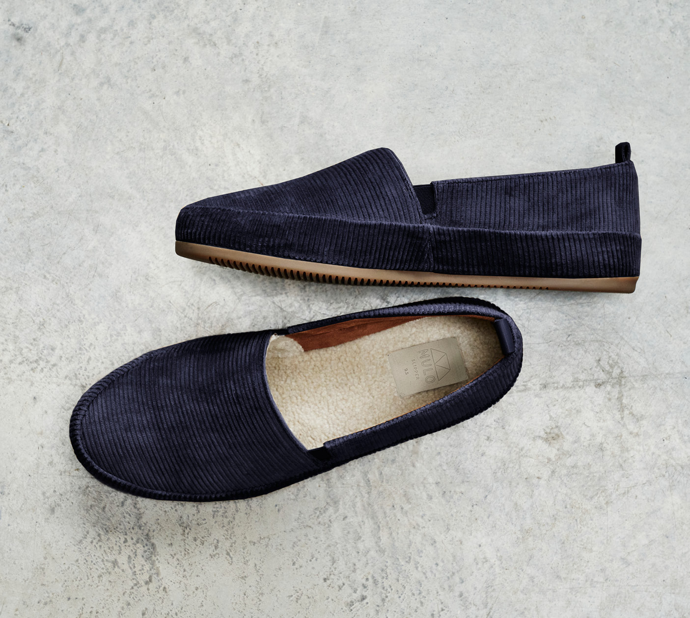 Mens Slippers - Blue Slippers in Corduroy