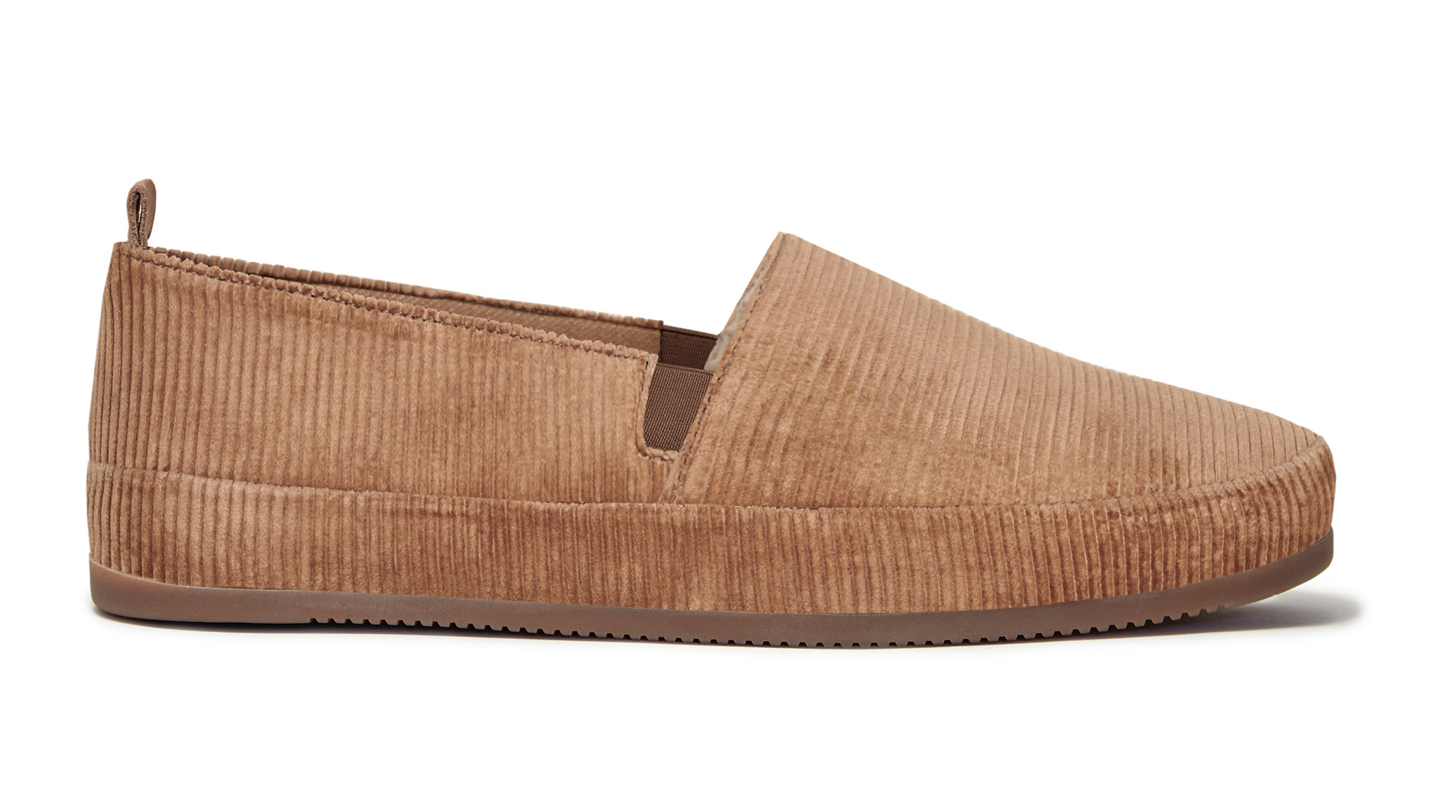 Slippers for Men in Camel Corduroy