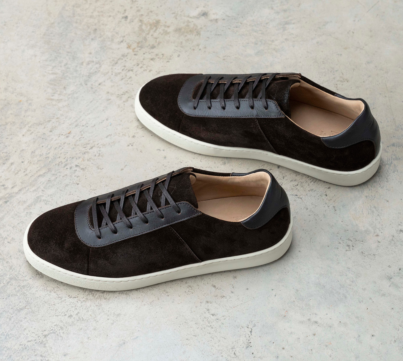 Mens Sneakers - Waxed Suede Brown Sneakers