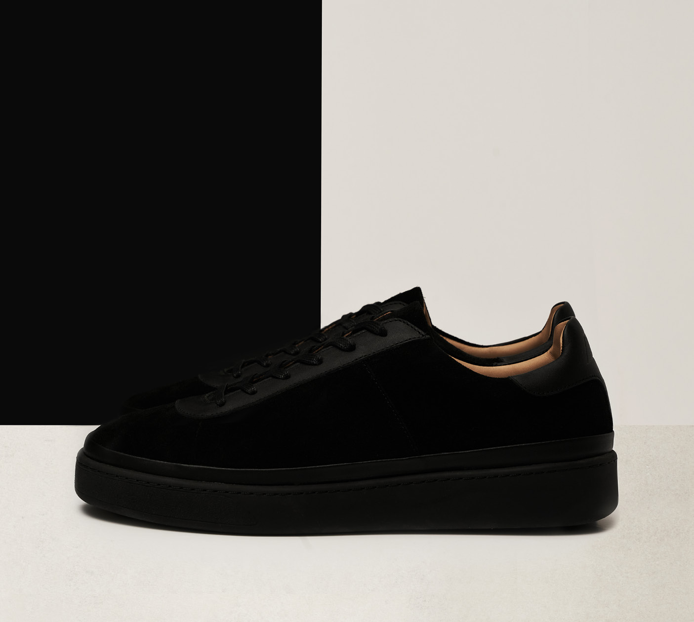 Suede Black Mens Sneakers