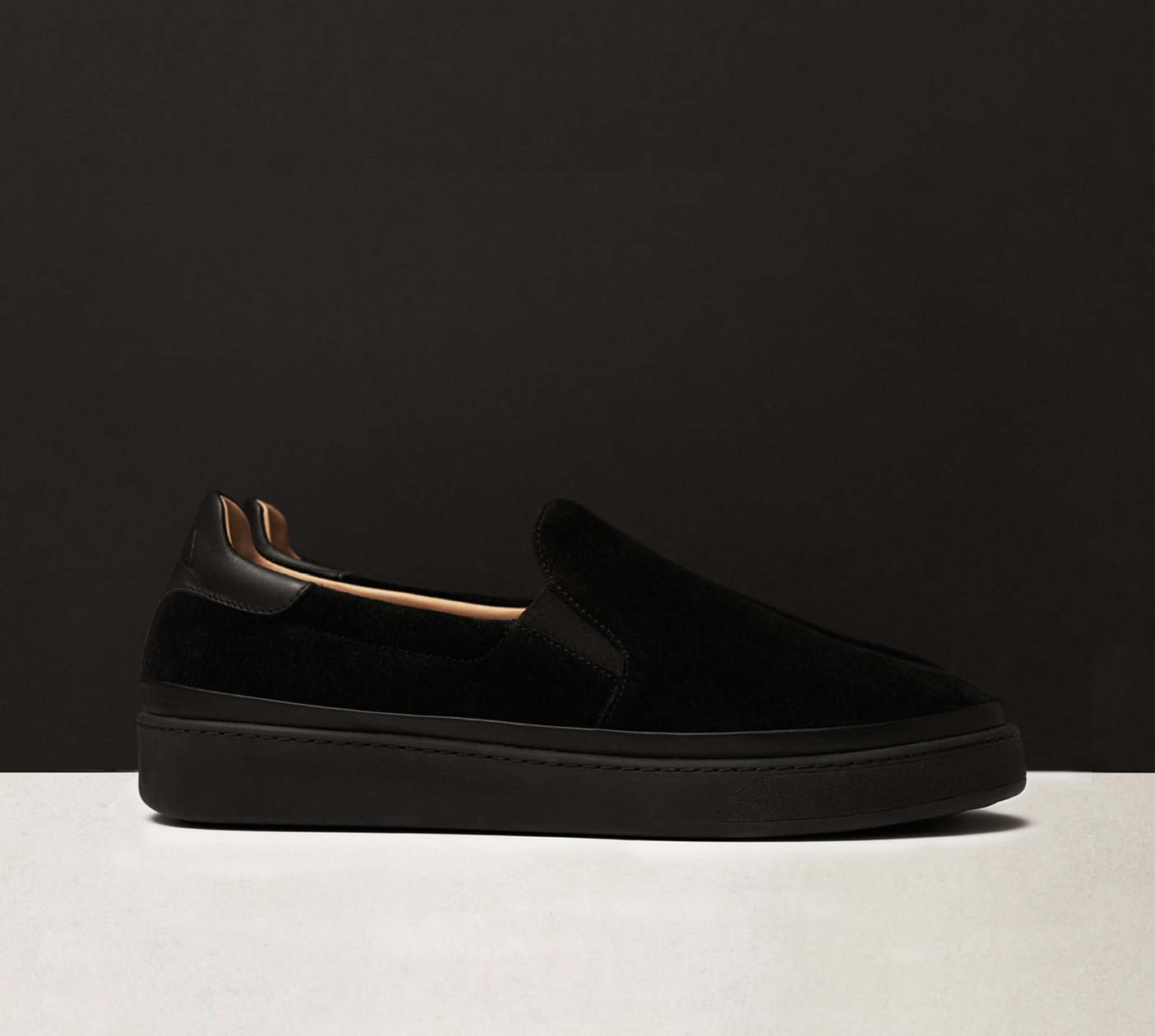 Suede Black Slip-on Sneakers