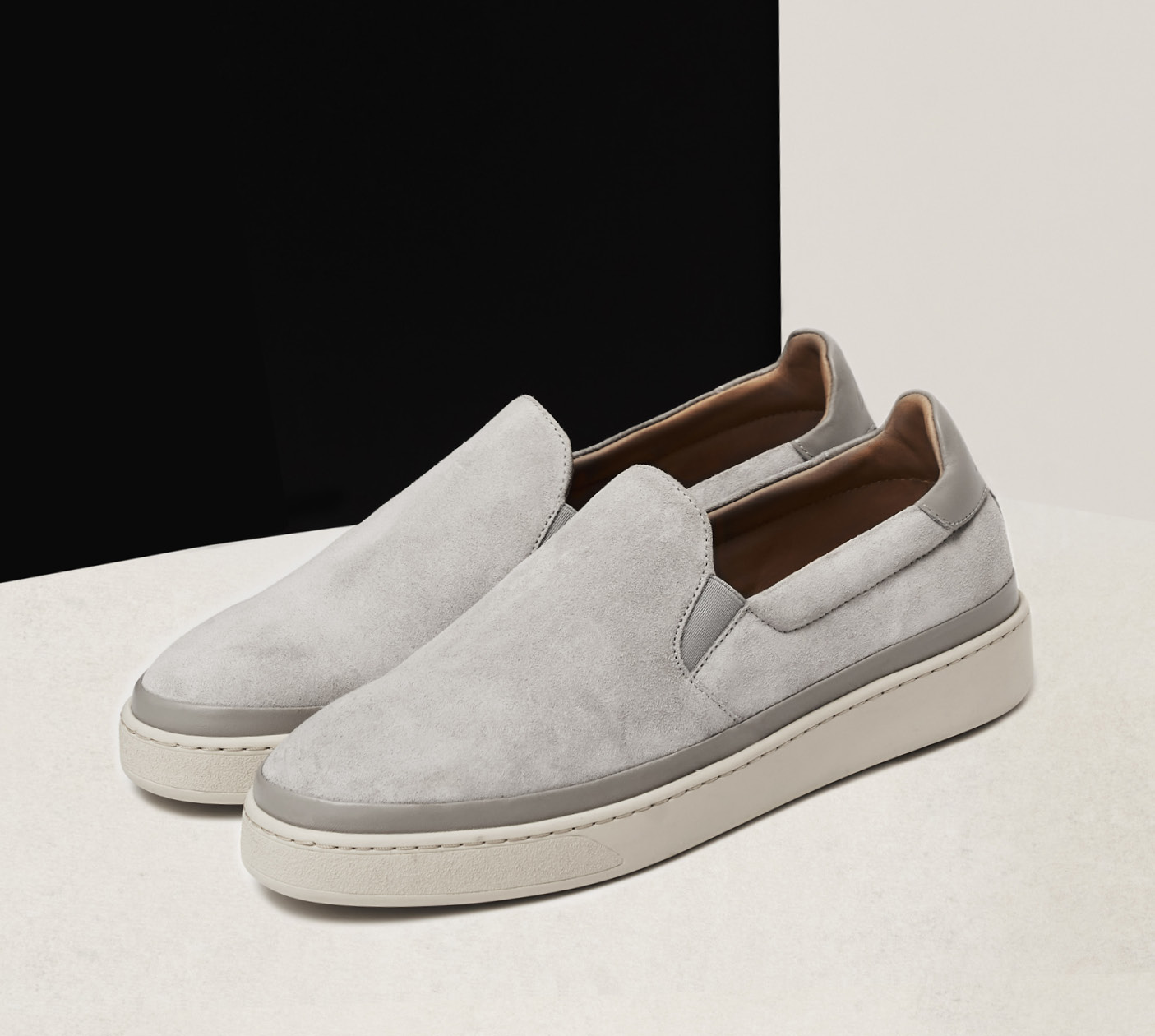 Suede Grey Slip-On Sneakers for Men