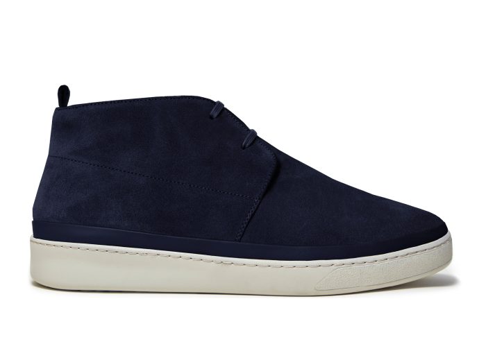 Navy Blue Men's Desert Boots in Suede