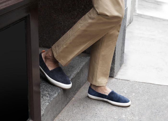 Navy Blue Espadrilles for Men in Suede