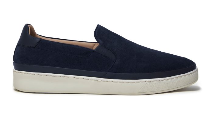 Navy Suede Slip-on Sneakers for Men