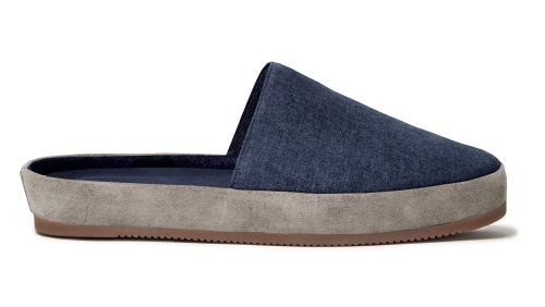 MULO x Hamilton and Hare - Mens Slippers in Navy Flannel Slip-on Slippers