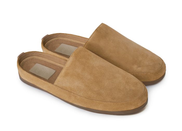 Premium Suede Slippers for Men in Tan Suede