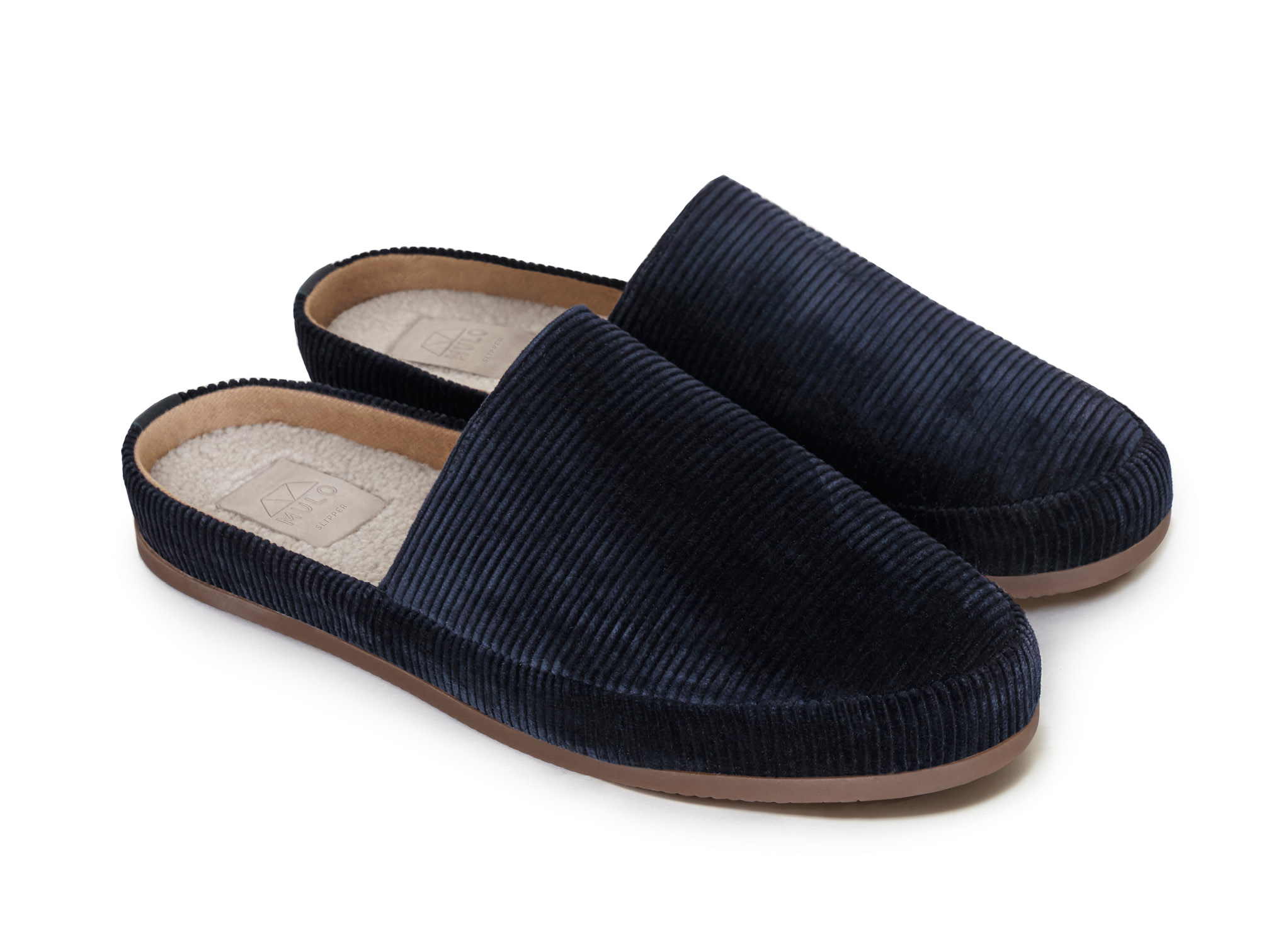 Blue Mens Slippers in Corduroy | MULO shoes