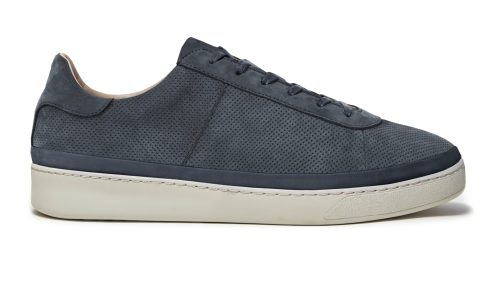 Mens Sneakers - Slate Blue Sneakers in Perforated Nubuck