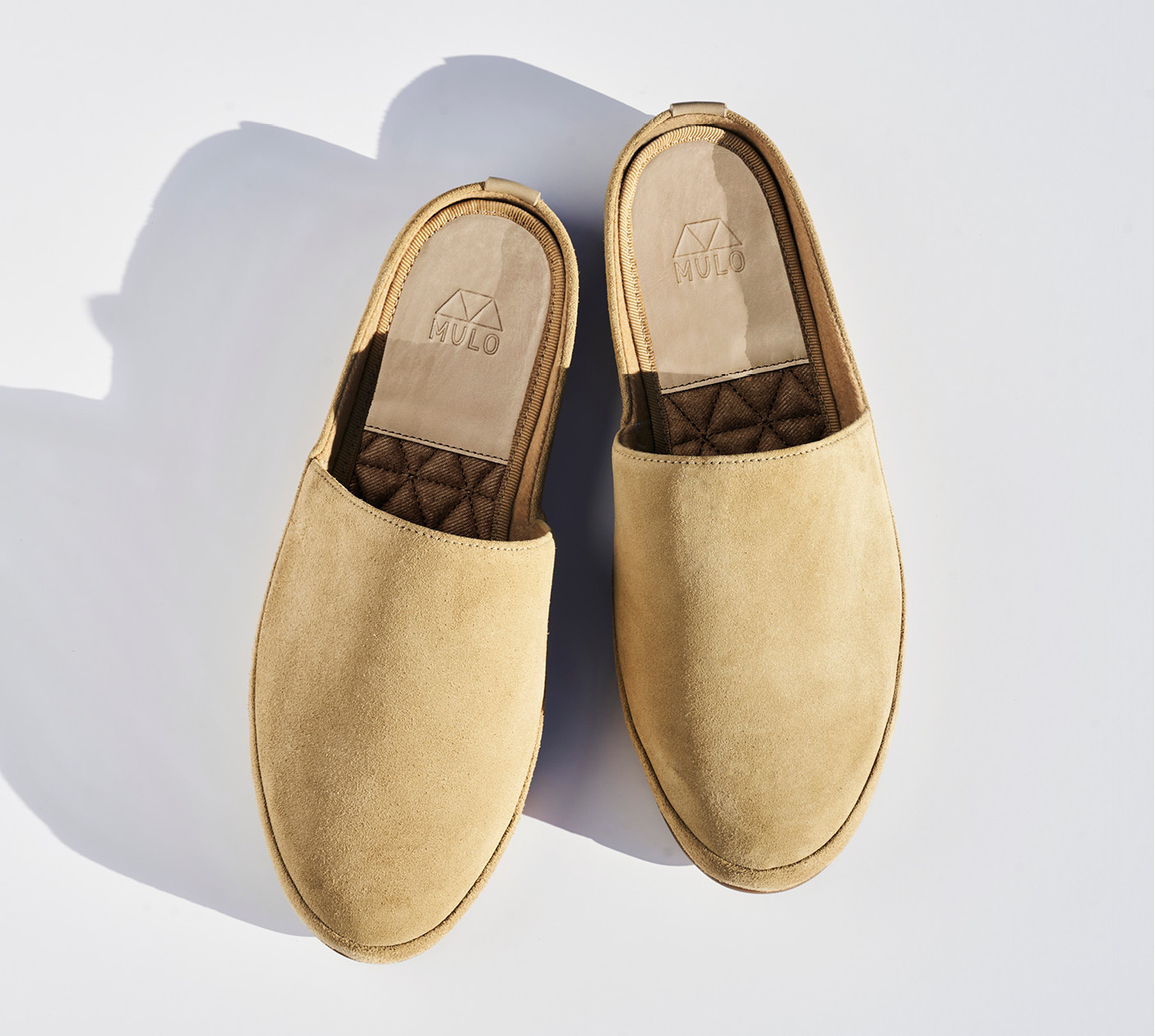 Backless Mens Slippers in Suede